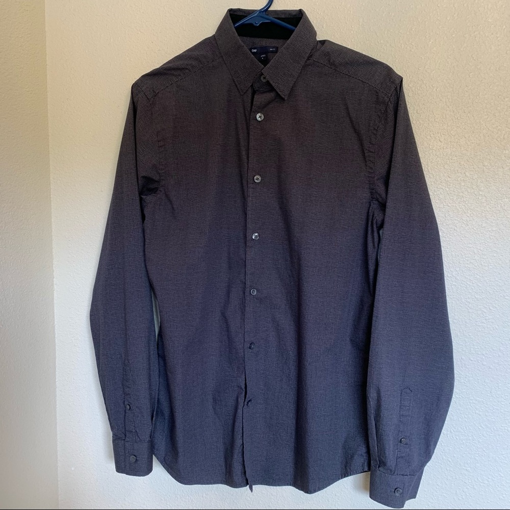 GAP Slim Fit Blue Checkered Button Down